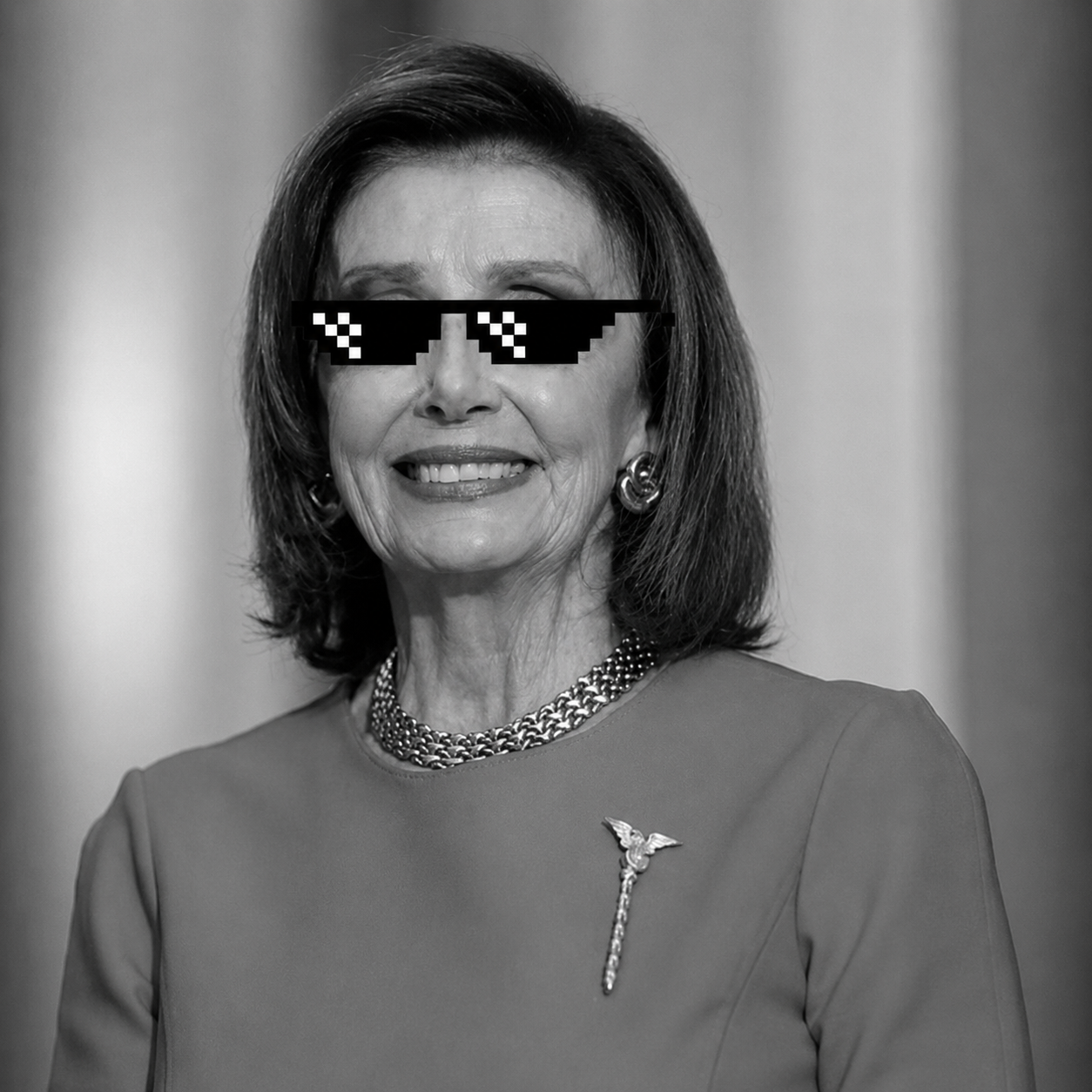 Nancy Pelosi with deal-with-it sunglasses